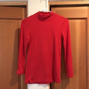 REFORMATION red long sleeve mock neck top